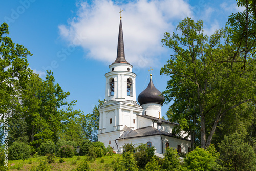 Canvastavla The ancient Cathedral of the Assumption of the Blessed Virgin Mary in the Assumption Svyatogorsky Monastery on a sunny June afternoon