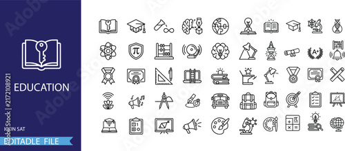 Принти на полотні Education Concept Icon Set