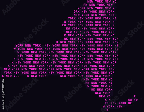 New York Word Map Typography Art Featuring Empire State Cities and Landmarks in Lettering for Modern Wall Art Poster Print and Home Office Decor Scalable Creative Digital Unique Printable