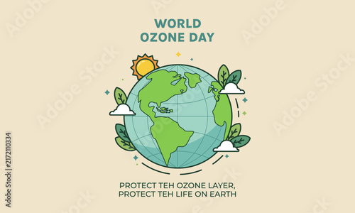 world ozone day earth protection vector poster
