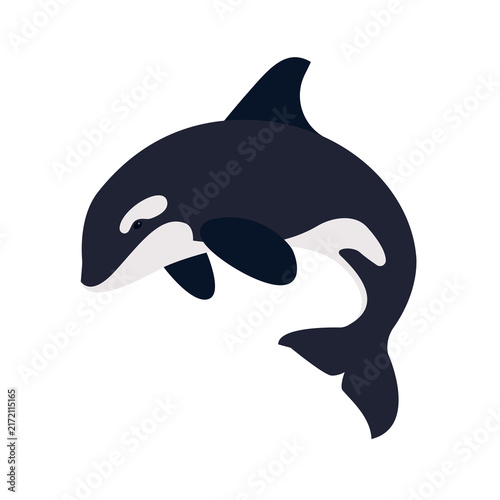 orca animal cute emoji vector symbol sign illustration