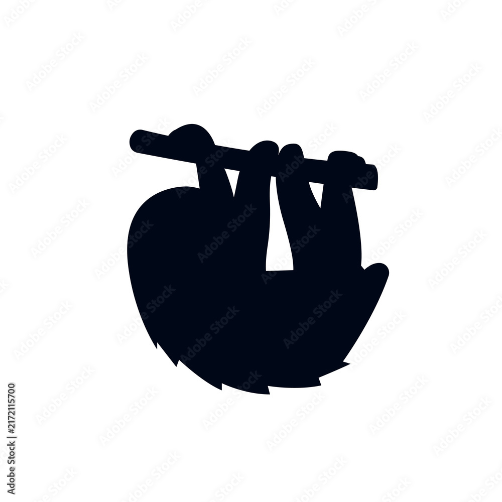 Naklejka premium sloth animal cute emoji symbol sign icon vector illustration isolated flat