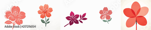 Azalea Flower Silhouette Vector Illustration