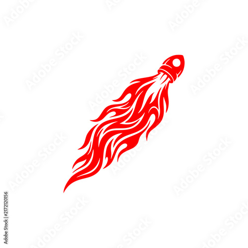 rocket launch fire flame logo