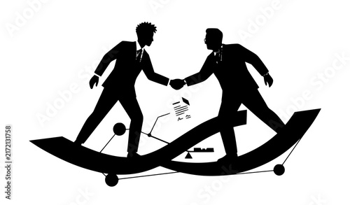 Business Agreement Handshake Balance and Mutual Cooperation Vector
