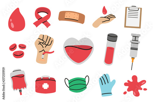 blood donor doodle with flat style good for background, wallpaper, element design, icon, etc