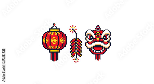 Chinese New Year festival elements.