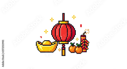 Chinese New Year festival elements.