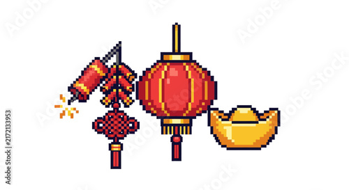 Chinese New Year festival elements.