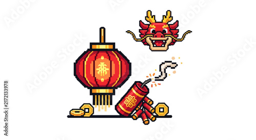 Chinese New Year festival elements.