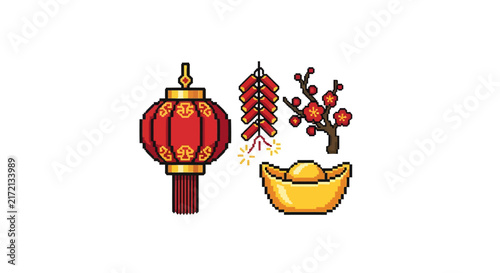Chinese New Year festival elements.