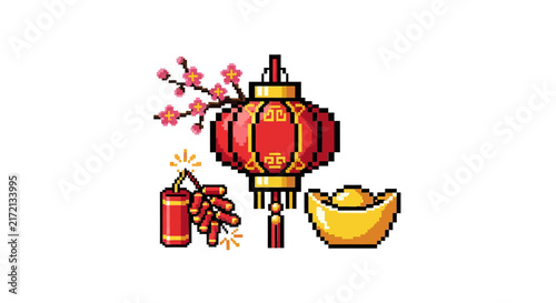 Chinese New Year festival elements.