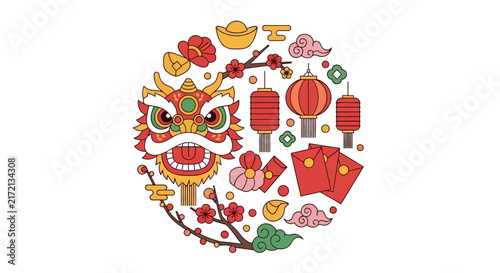 Chinese New Year Dragon Decorations.