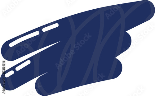 Abstract Dark Blue Paint Stroke Illustration with Glossy Highlights for Modern Graphic Design Elements