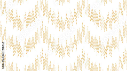 Elegant gold dotted wave pattern on a clean white background.