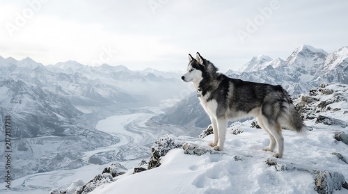 siberian husky in the snow