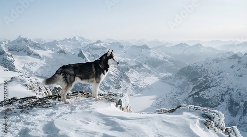wolf in snow mountains