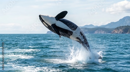 orca jumping out of water