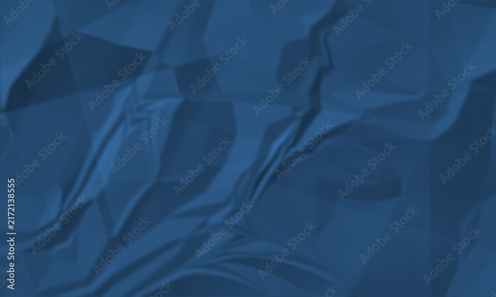 Fototapeta premium Abstract dark blue crumpled paper texture background with geometric folds