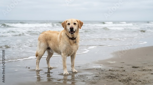 dog on the beach
