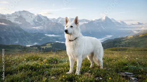 dog in the mountains