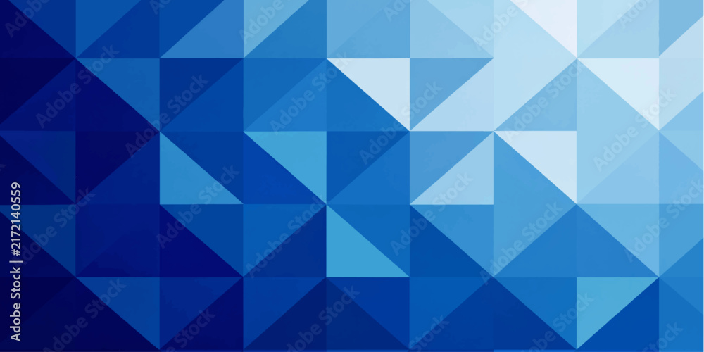 Obraz premium Cool blue polygonal geometric background with gradient triangle pattern for modern abstract vector design projects