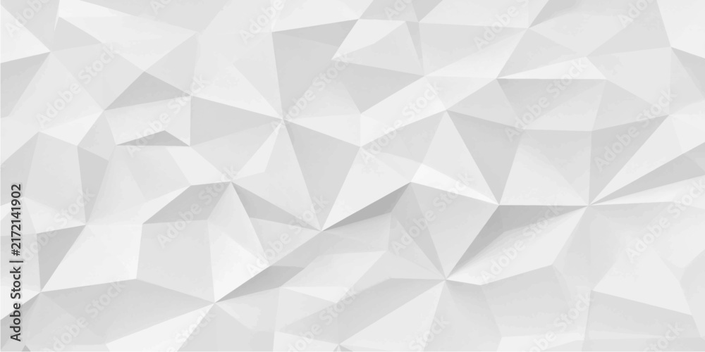 Obraz premium Abstract white gray polygonal faceted vector background with low poly geometric texture blending light and shadow
