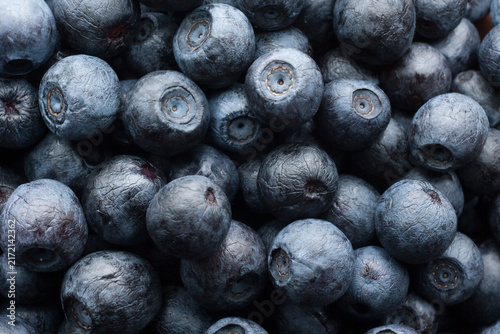 Fresh wild blueberries wallpaper top view