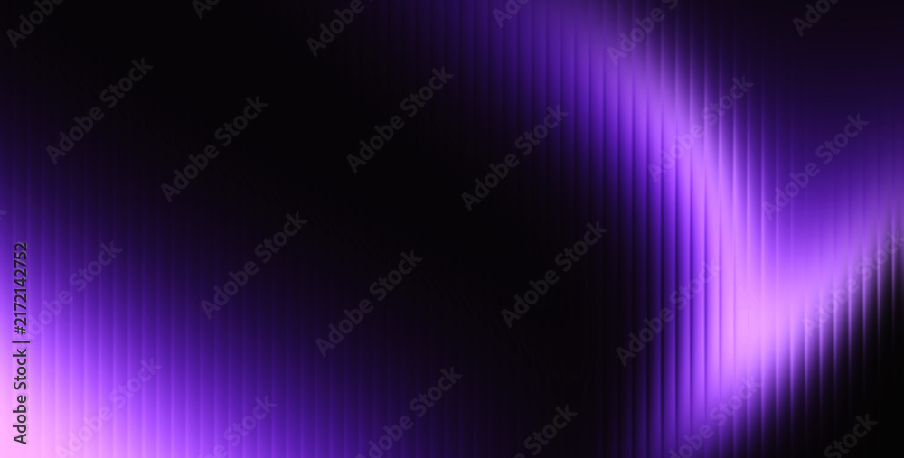 Obraz premium Abstract purple neon light waves with glowing vertical streaks on a dark background, futuristic energy texture for modern technology, music, digital art and creative design