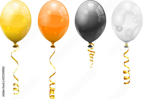 Golden Streamer and Balloons