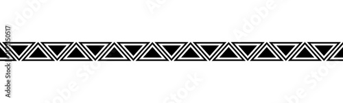 Fotografía Black Geometric Triangle Border Pattern Isolated on Transparent Background