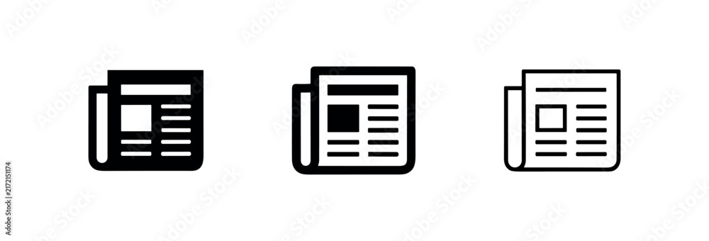 Naklejka premium Newspaper news publication icon set