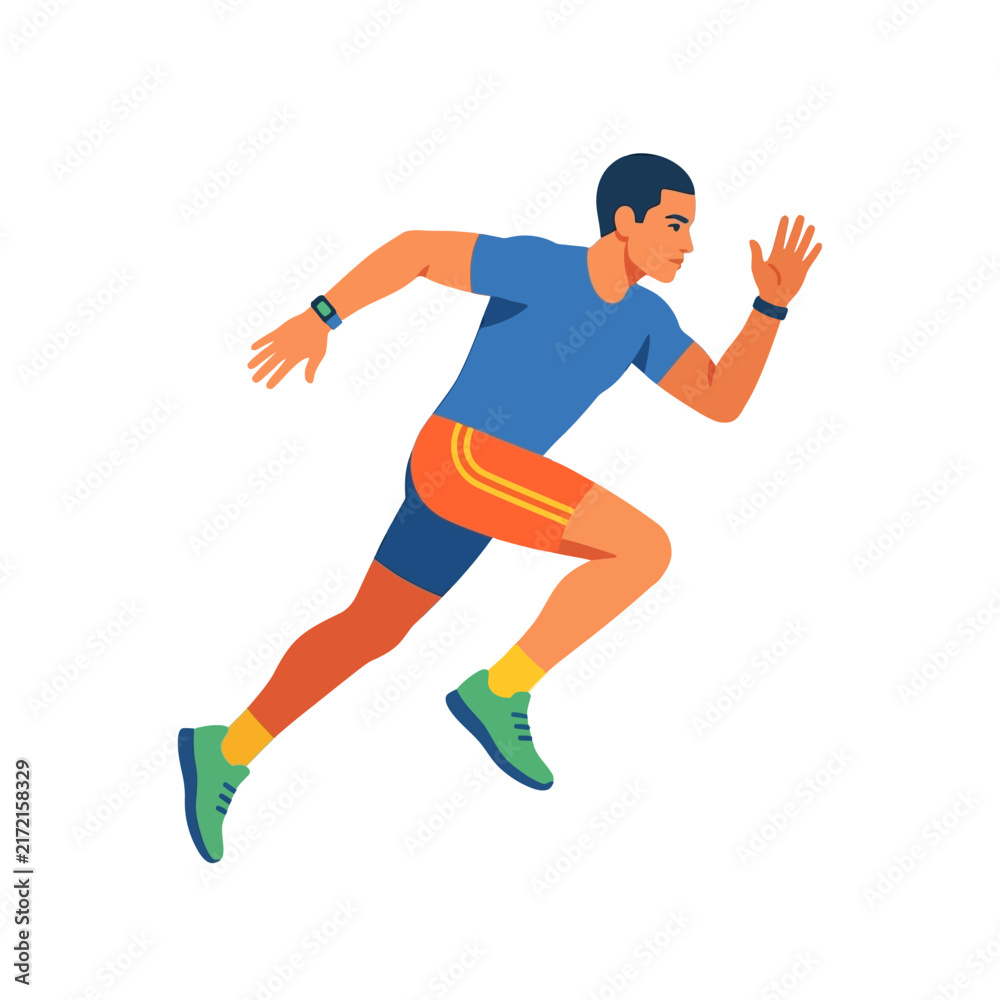 Fototapeta premium Dynamic Athlete Accelerating With Speed And Fitness Passion