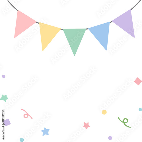 Colorful party garland and confetti illustration