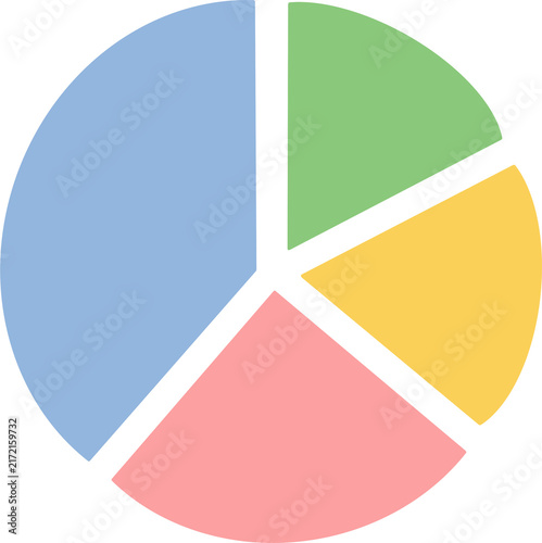 Colorful pie chart statistics graph icon illustration