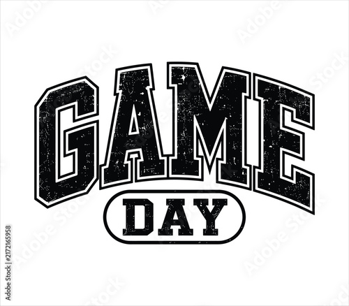 Distressed Game Day Varsity Sports Typography Illustration