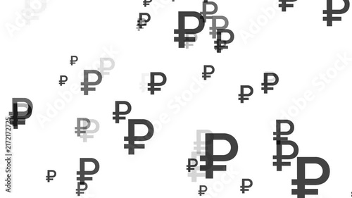 Animated Russian Ruble currency icon with transparent background, 4K motion graphics.