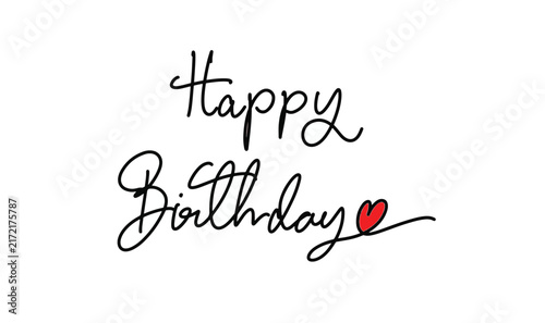 Happy Birthday text font calligraphy hand written lettering script black color love heart shape red pink orange color happy birthday anniversary event happy birthday gift love heart red celebration 