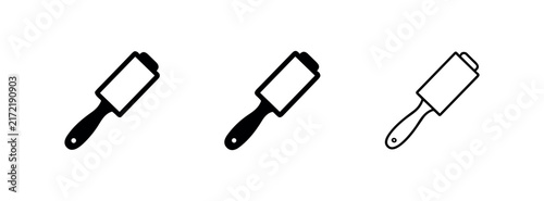 Konstfotografi Lint roller icon set, vector illustration of a sticky picker for removing lint, dust, and pet hair from fabric