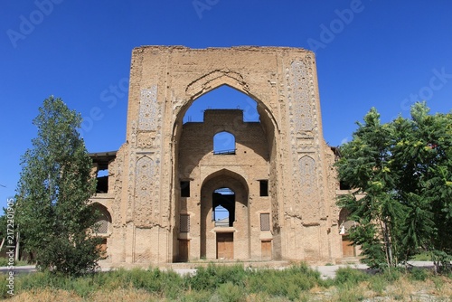 The Ishratkhana Mausoleum is located in the city of Samarkand, Uzbekistan. The mausoleum was built in 1464, during the era of the Timurid Empire.
