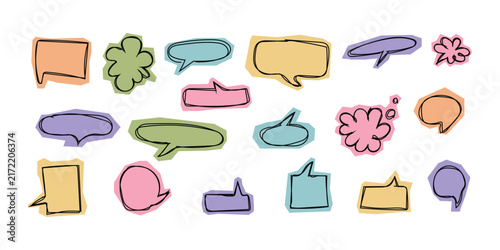 Colorful Speech Bubble Vector Set for Dialogue and Text Frame Options