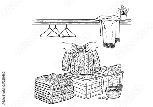 hand drawn vector illustration of a dress line art