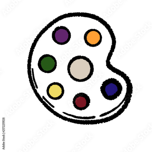 Paint Palette Doodle Stationery, Hand Drawn Art Palette Illustration