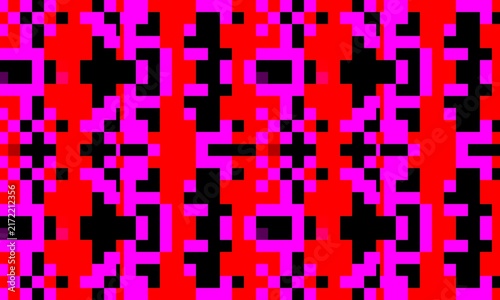 фотографія Seamless neon magenta pink and vibrant red pixel art pattern with symmetric arca