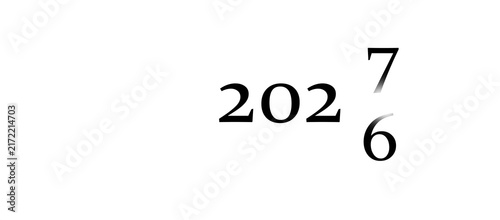 Calendar for 2027. Numbers that change the year to 2028. New Year.