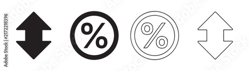 Canvastavla Double vertical arrow icons set showing bidirectional adjustment or sorting options for interface
