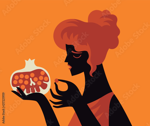 persephone eating pomegranate seeds