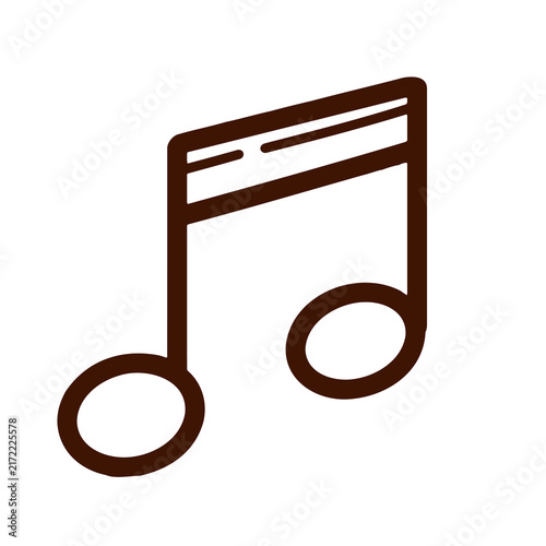 фотографія Paired eighth notes line art vector featuring classic musical symbols with elega