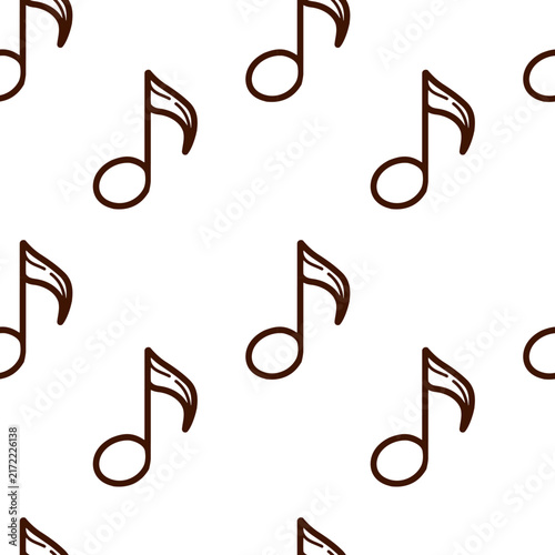 Foto Musical notes seamless line art vector pattern featuring delicate eighth notes i