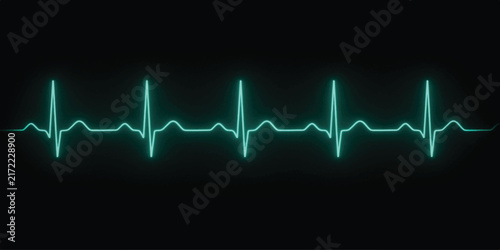 Foto Heart Beat Cardiogram on Medical Monitor Showing EKG Waveform for Healthcare, Pu